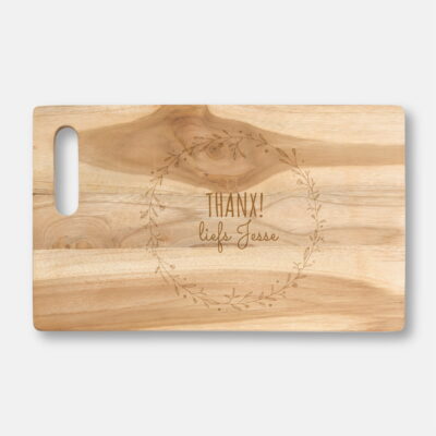 luxe borrelplank graveren cadeau bedankt gepersonaliseerd eigen tekst