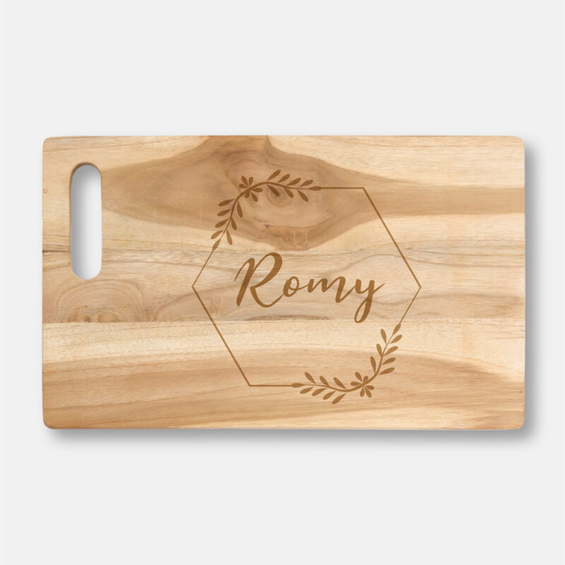 Snijplank graveren met naam cadeau jubileum