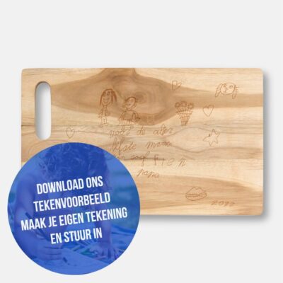 kindertekening op broodplank laten maken