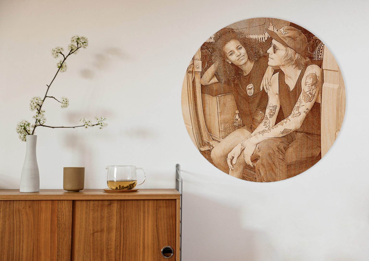 Kleine ronde borrelplank 25cm - Wij Graveren Hout