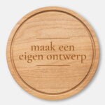 ronde houten serveerplank met logo of ontwerp laten maken horeca