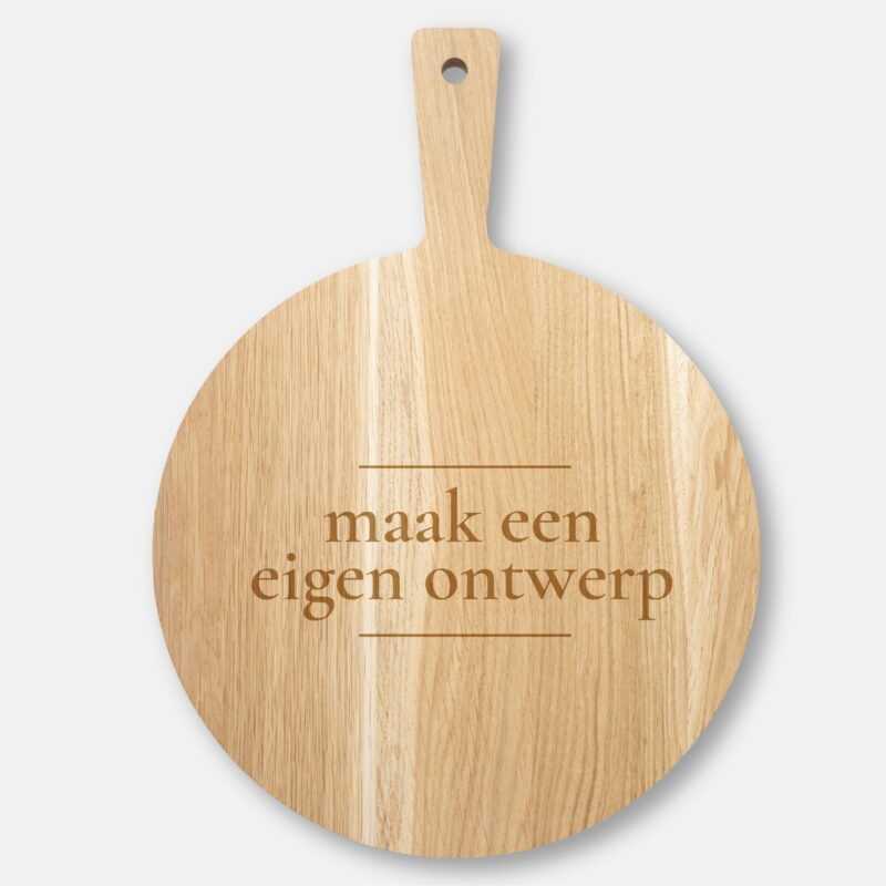 pizzaplank, borrelplank, of serveerplank eiken laten graveren met eigen logo of ontwerp