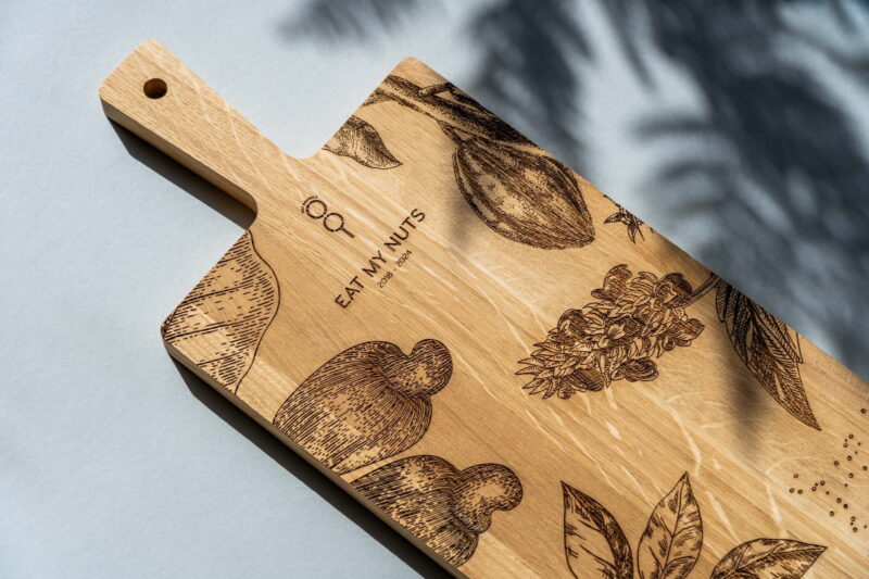 lasergasten eiken borrelplank graveren collega cadeau