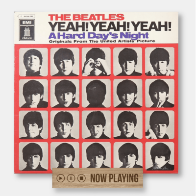 Eikenhouten vinyl platenstandaard met Now Playing lasergravure - origineel cadeau voor muziekliefhebber Lasergasten